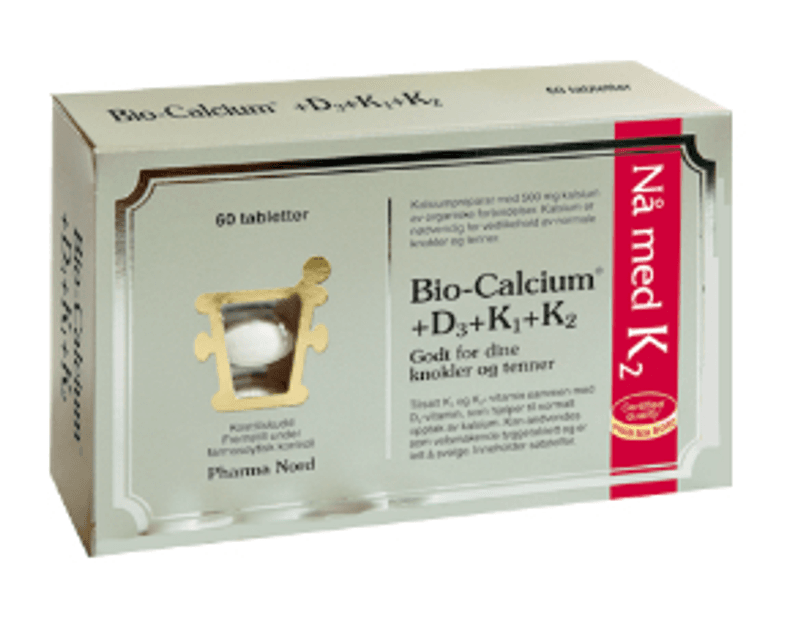 Bio-Calcium 500 mg + D3 + K1 + K2 60 tabletter Pharma Nord