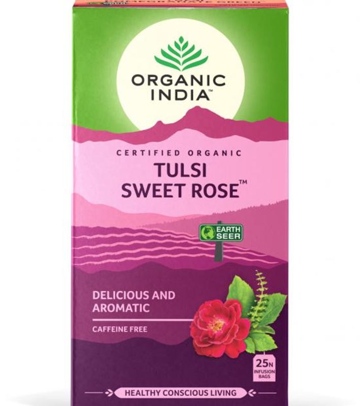 Organic India Tulsi Sweet Rose Tea 25 poser