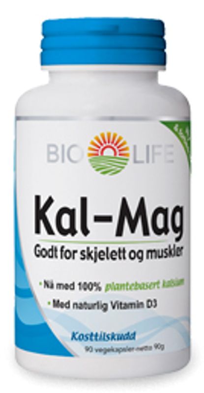 Bio-Life Kal-Mag 1:1 med D3 vitamin 90 kapsler