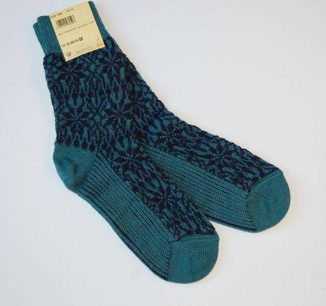 Hovedbilde Hirsch Ullsokker modell STJERNE jeans-blå 36/37