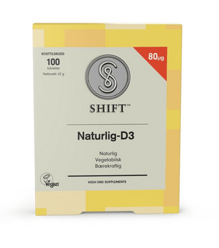 SHIFT Naturlig-D3 vitamin 80 mcg 100 tabletter