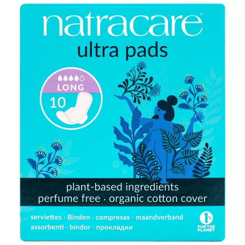 Natracare Bind Ultra med vinger lange 10 stk