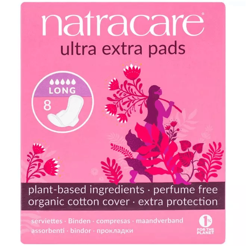 Natracare Bind Ultra Xtra med vinger lange 8 stk
