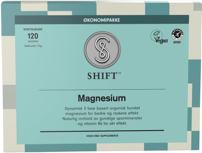 SHIFT Magnesium 200 mg 120 tabletter