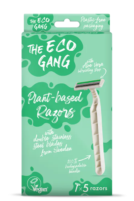 Hovedbilde ECO GANG Barberhøvler med plantebaserte skaft 5 stk